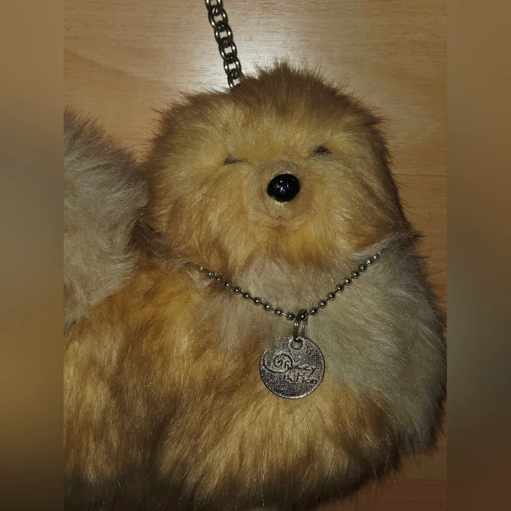 Rare Fuzzy Nation Pomeranian Puppy Purse Handbag